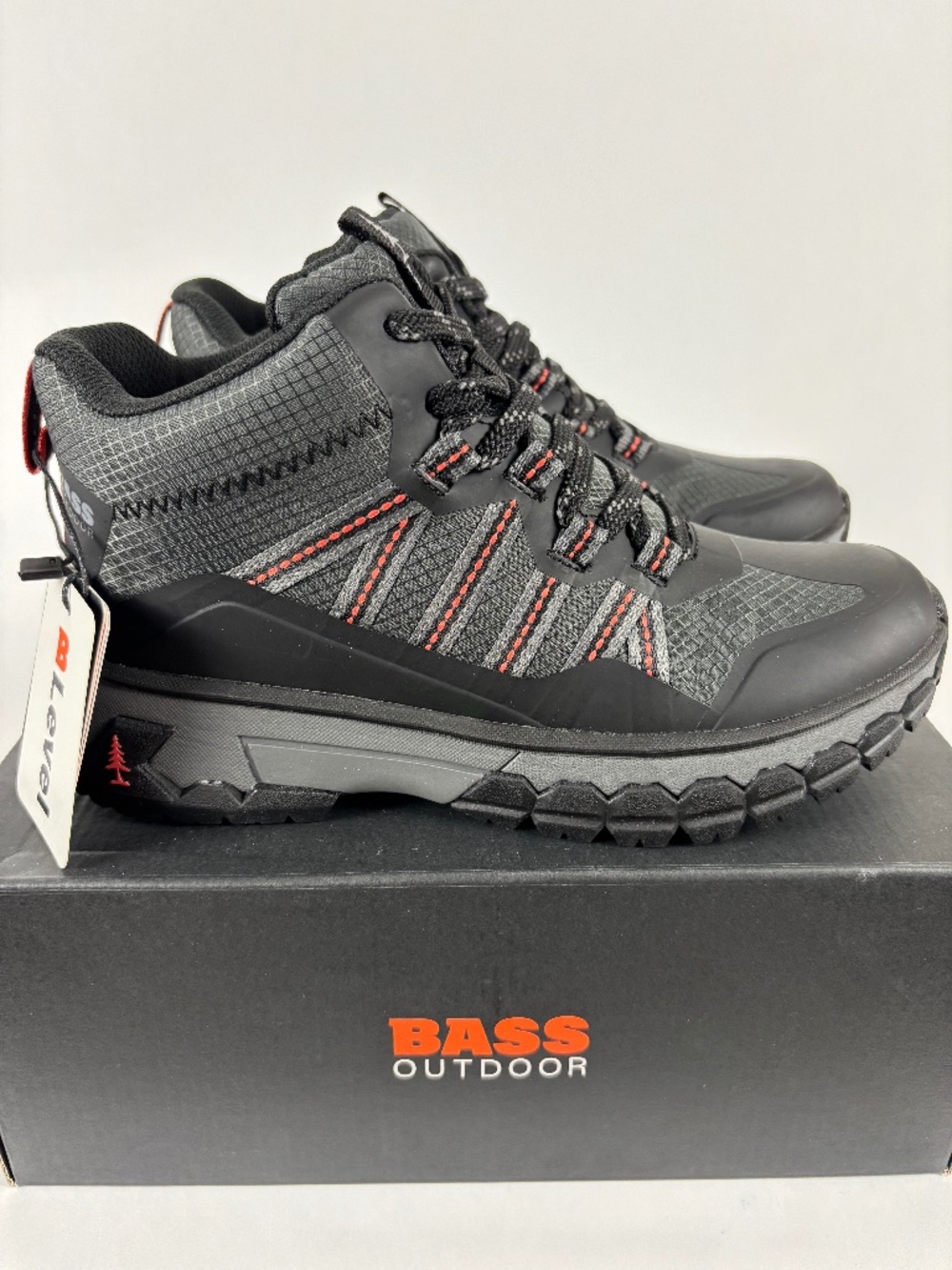 BASS OUTDOOR, Women's, Peak Webbing, Hiking Shoe, Size 7, Charcoal, NWT, Box